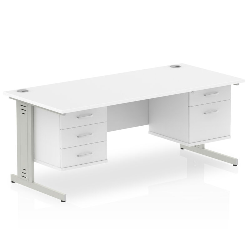 Surge 1800mm Cable Managed Straight Desk With Two Fixed Pedestal - Image 46
