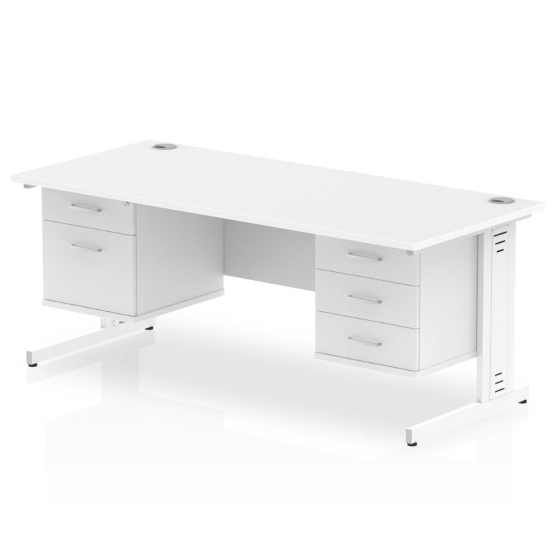 Surge 1800mm Cable Managed Straight Desk With Two Fixed Pedestal - Image 39