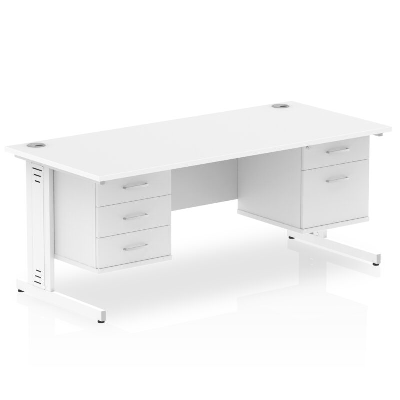 Surge 1800mm Cable Managed Straight Desk With Two Fixed Pedestal - Image 40