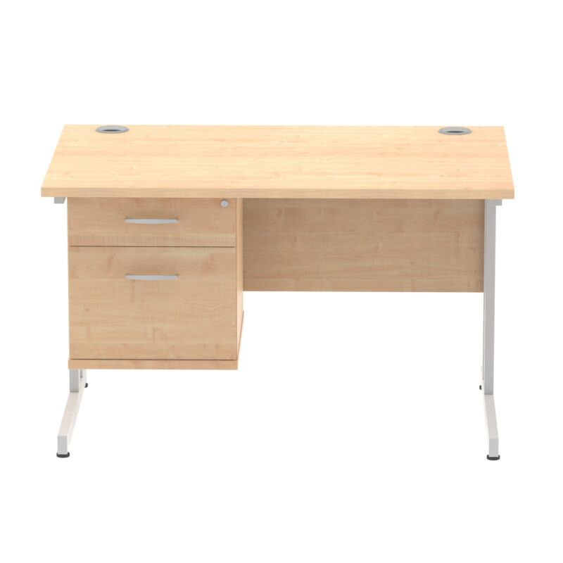Surge 1200mm Cantilever Straight Desk With Single Fixed Pedestal - Image 80