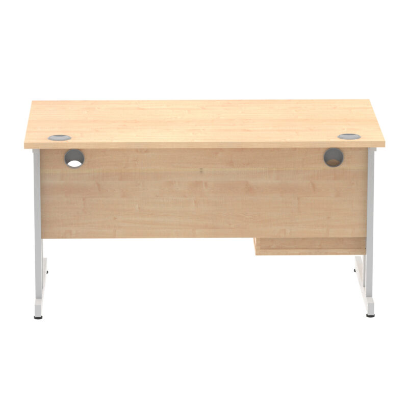 Surge 1400mm Cantilever Straight Desk With Single Fixed Pedestal - Image 84