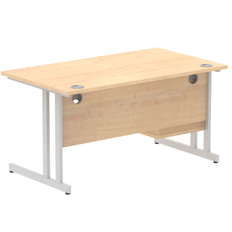Surge 1400mm Cantilever Straight Desk With Single Fixed Pedestal - Image 85
