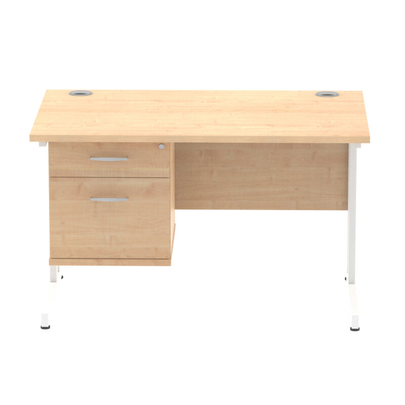 Surge 1200mm Cantilever Straight Desk With Single Fixed Pedestal - Image 21