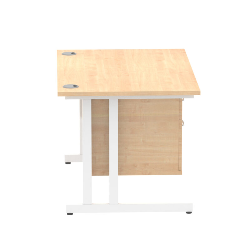 Surge 1200mm Cantilever Straight Desk With Single Fixed Pedestal - Image 23
