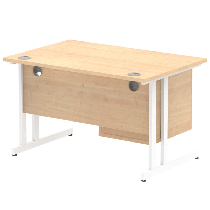 Surge 1200mm Cantilever Straight Desk With Single Fixed Pedestal - Image 24
