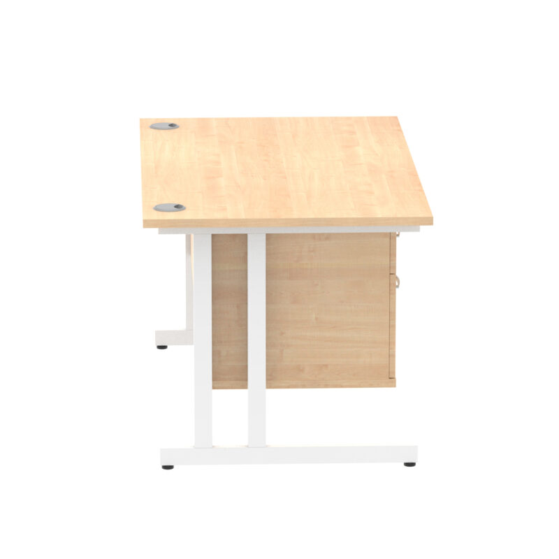 Surge 1400mm Cantilever Straight Desk With Single Fixed Pedestal - Image 23