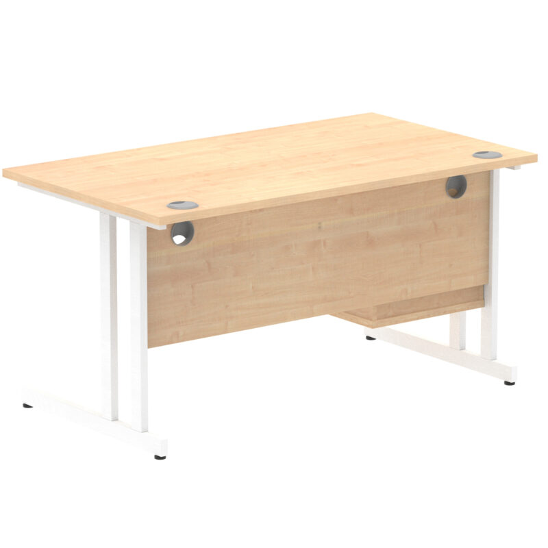 Surge 1400mm Cantilever Straight Desk With Single Fixed Pedestal - Image 26