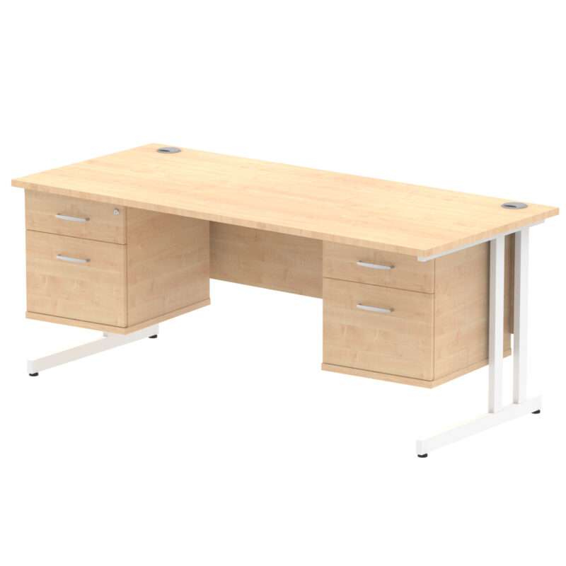 Surge 1800mm Cantilever Straight Desk With Two Fixed Pedestal - Image 10