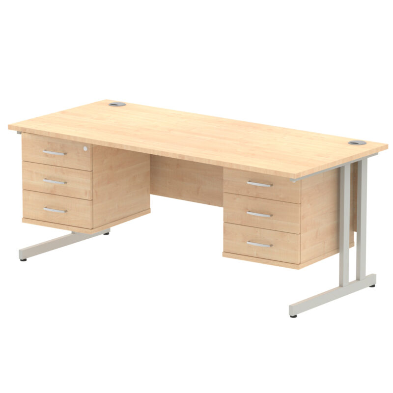 Surge 1800mm Cantilever Straight Desk With Two Fixed Pedestal - Image 34
