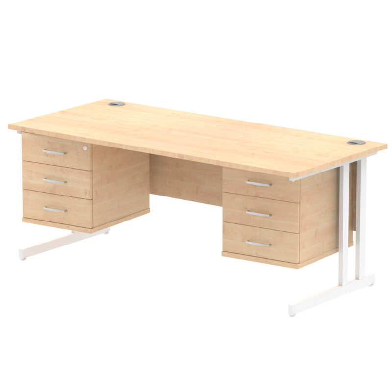 Surge 1800mm Cantilever Straight Desk With Two Fixed Pedestal - Image 11
