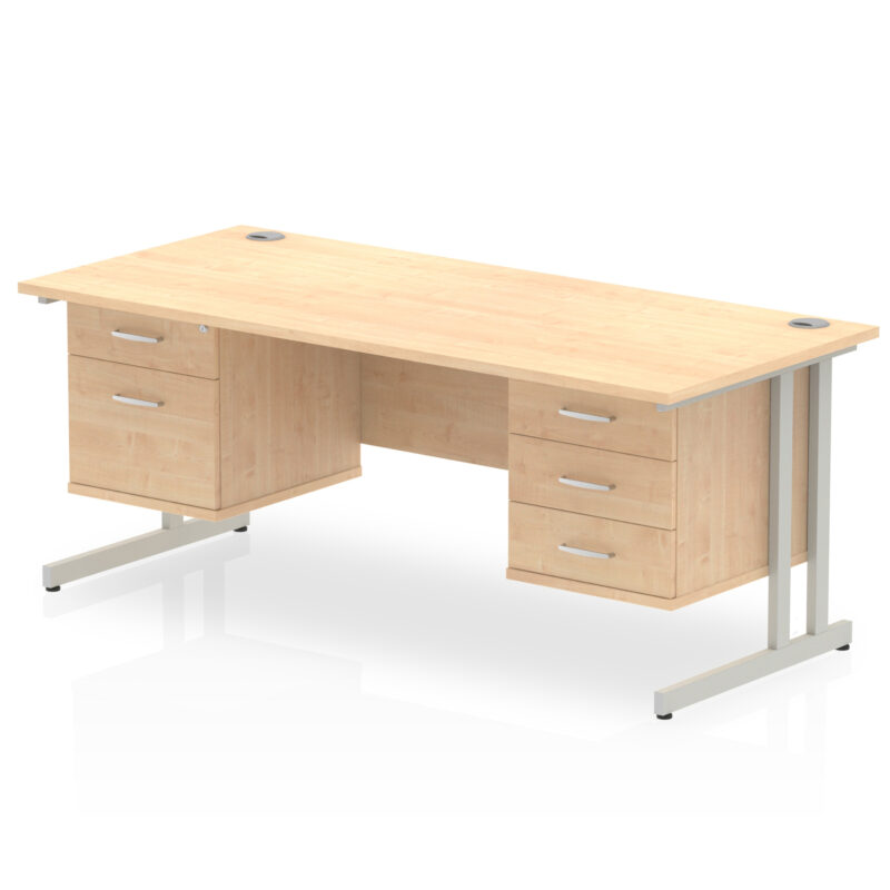 Surge 1800mm Cantilever Straight Desk With Two Fixed Pedestal - Image 31