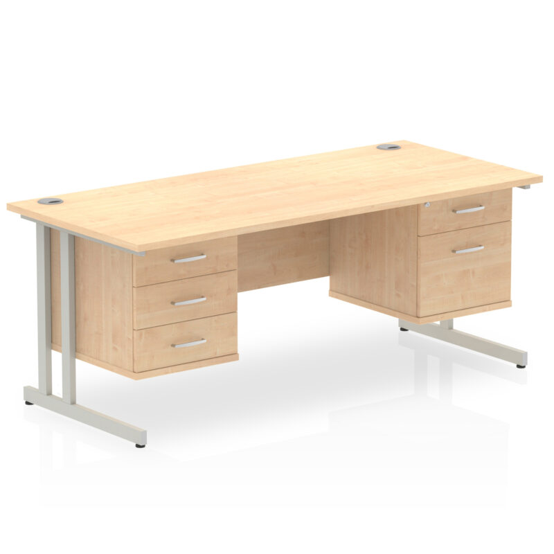 Surge 1800mm Cantilever Straight Desk With Two Fixed Pedestal - Image 32