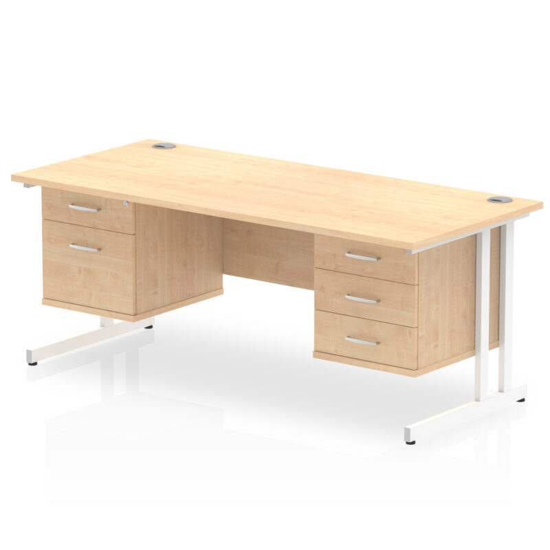 Surge 1800mm Cantilever Straight Desk With Two Fixed Pedestal - Image 8