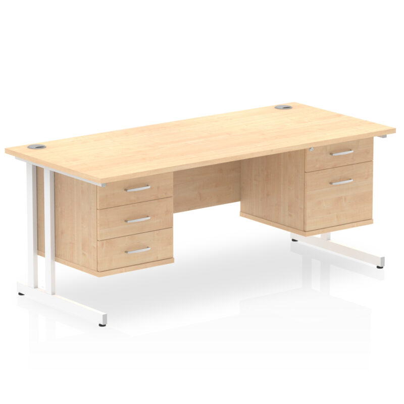 Surge 1800mm Cantilever Straight Desk With Two Fixed Pedestal - Image 9