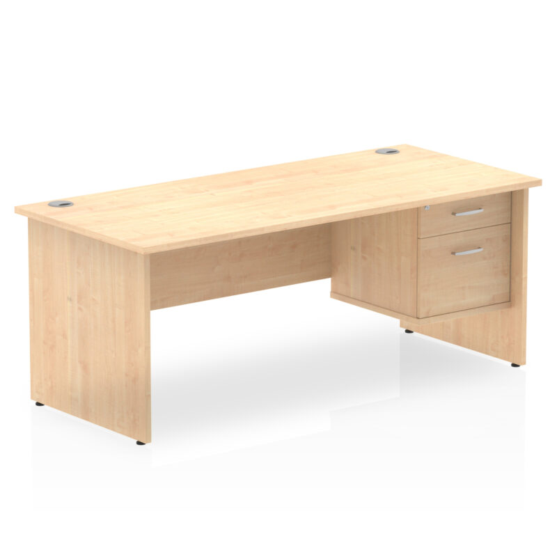 Surge 1800mm Panel End Straigh Desk With Single Fixed Pedestal - Image 12