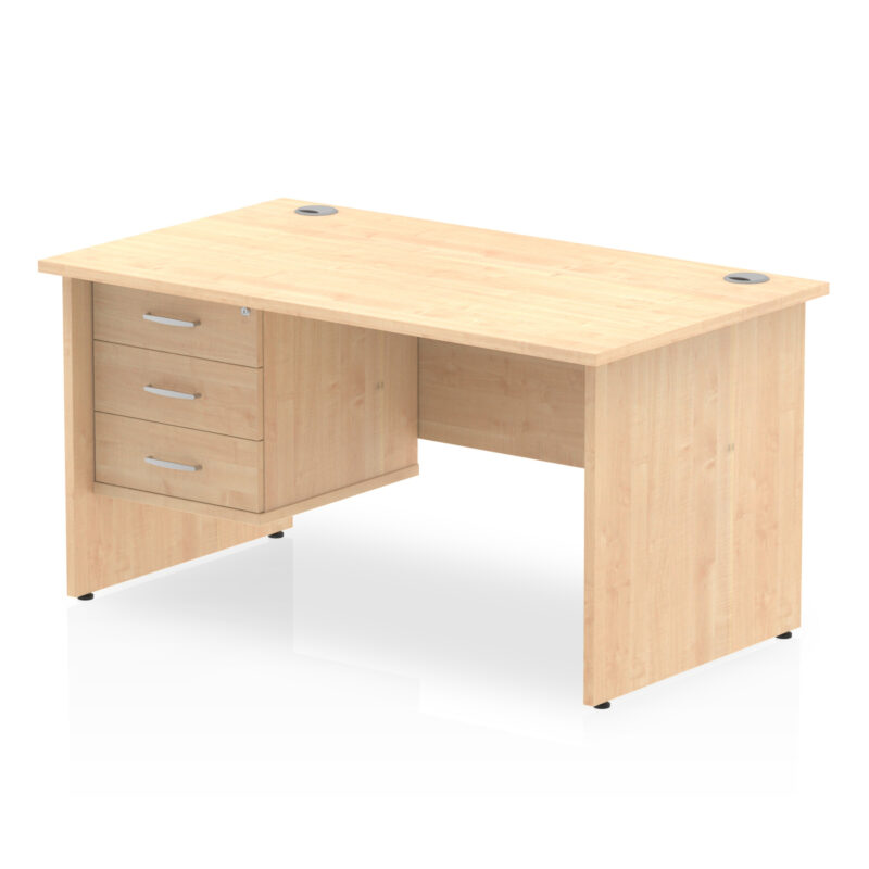 Surge 1400mm Panel End Straight Desk With Single Fixed Pedestal - Image 13