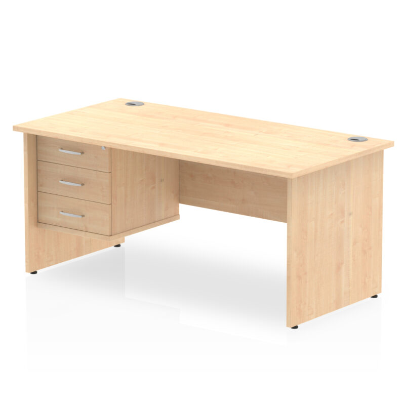 Surge 1600mm Panel End Straight Desk With Single Fixed Pedestal - Image 13