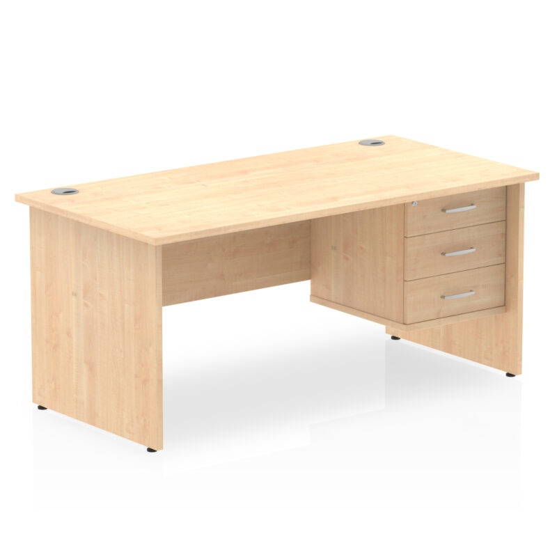 Surge 1600mm Panel End Straight Desk With Single Fixed Pedestal - Image 14