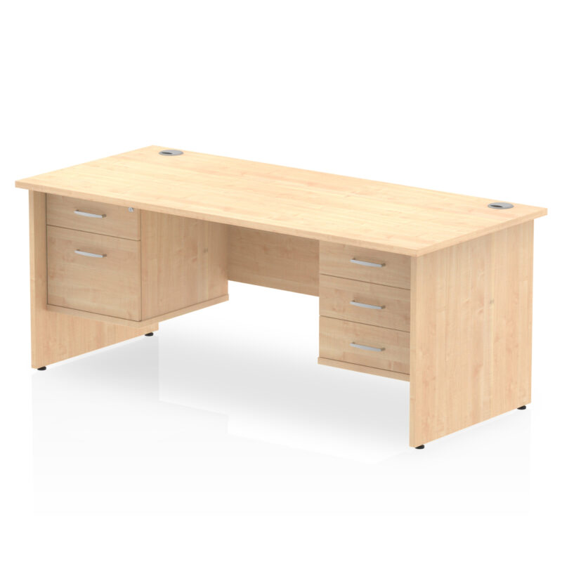 Surge 1600mm Panel End Straight Desk With Two Fixed Pedestal - Image 15