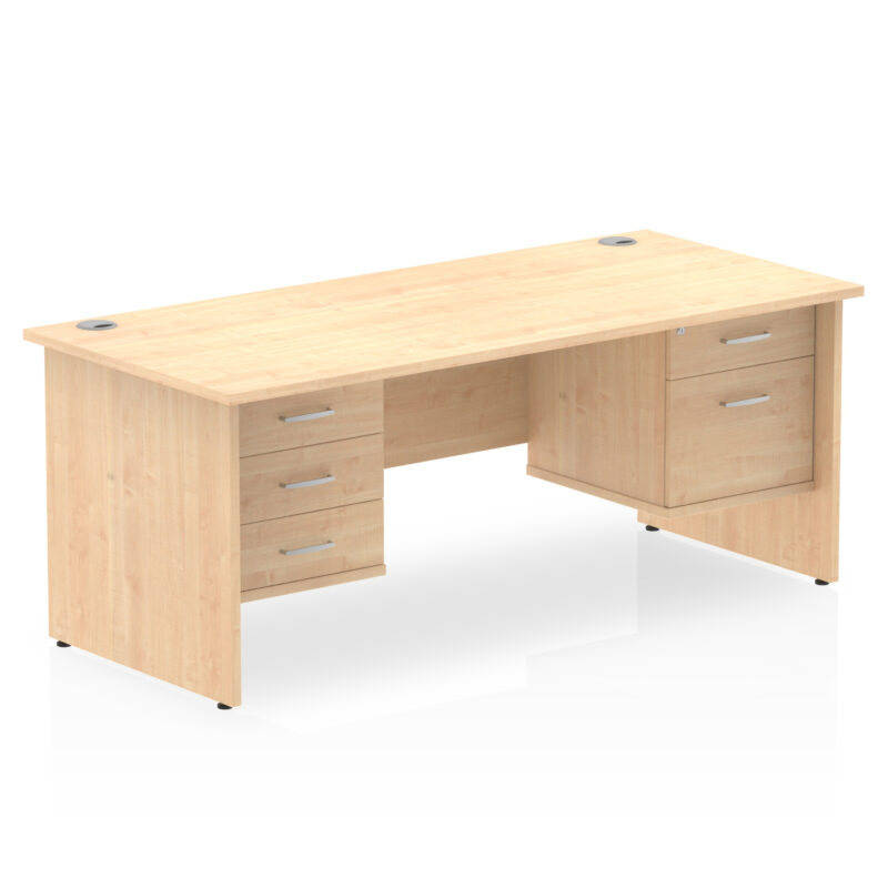 Surge 1600mm Panel End Straight Desk With Two Fixed Pedestal - Image 16