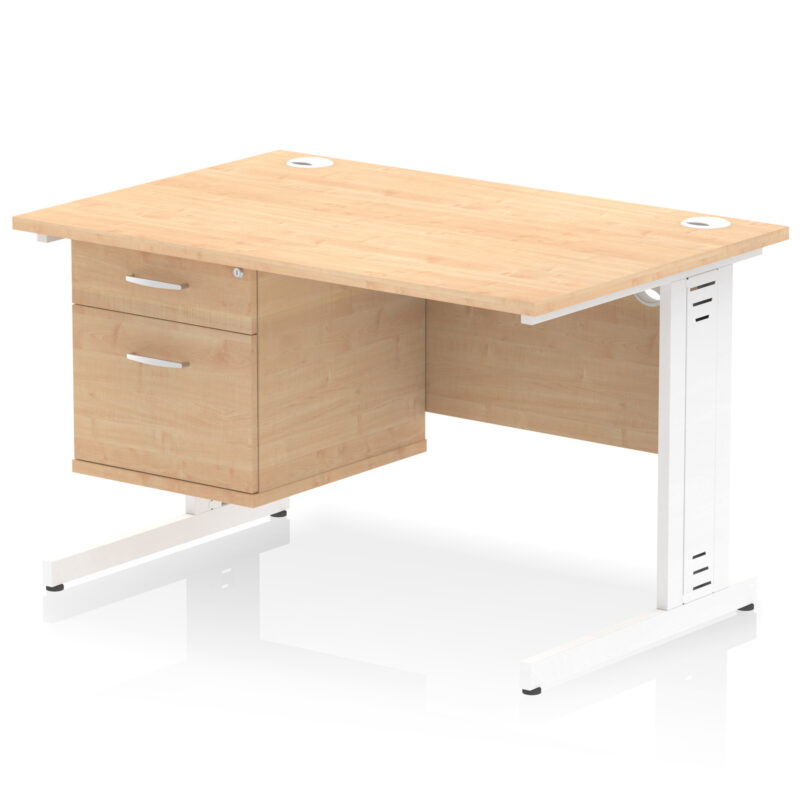 Surge 1200mm Cable Managed Straight Desk With Single Fixed Pedestal - Image 17