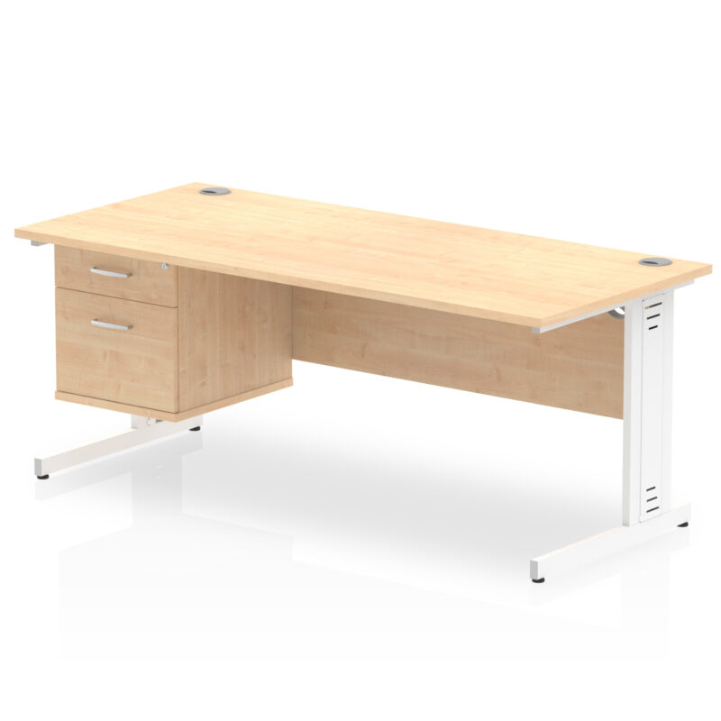 Surge 1800mm Cable Managed Straight Desk With Single Fixed Pedestal - Image 15