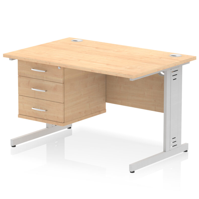 Surge 1200mm Cable Managed Straight Desk With Single Fixed Pedestal - Image 15