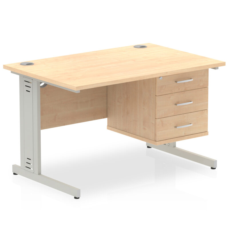 Surge 1200mm Cable Managed Straight Desk With Single Fixed Pedestal - Image 16