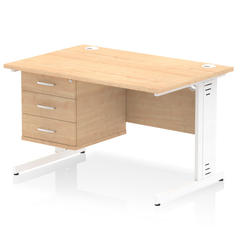 Surge 1200mm Cable Managed Straight Desk With Single Fixed Pedestal - Image 19