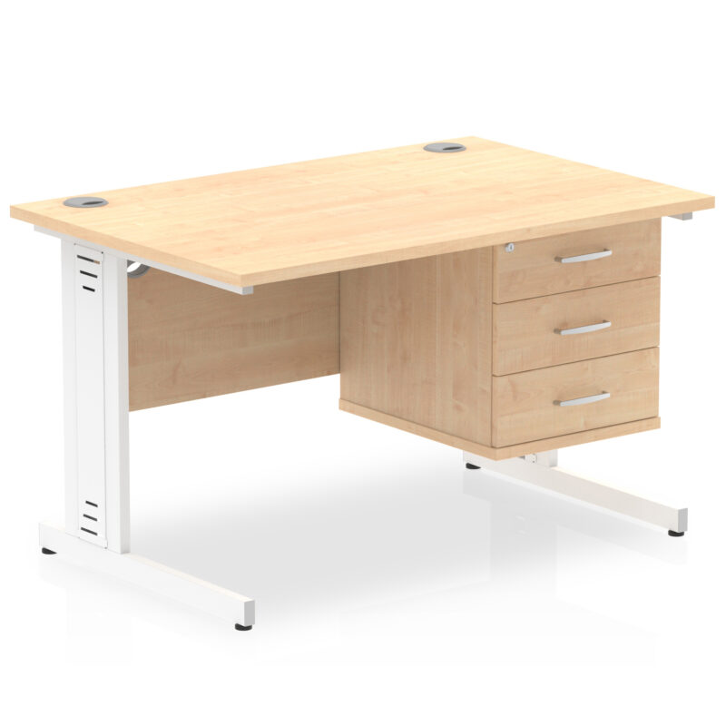 Surge 1200mm Cable Managed Straight Desk With Single Fixed Pedestal - Image 20