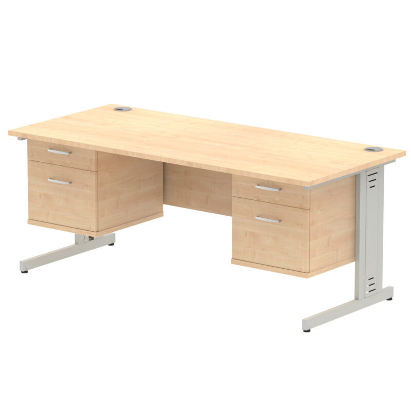 Surge 1800mm Cable Managed Straight Desk With Two Fixed Pedestal - Image 19