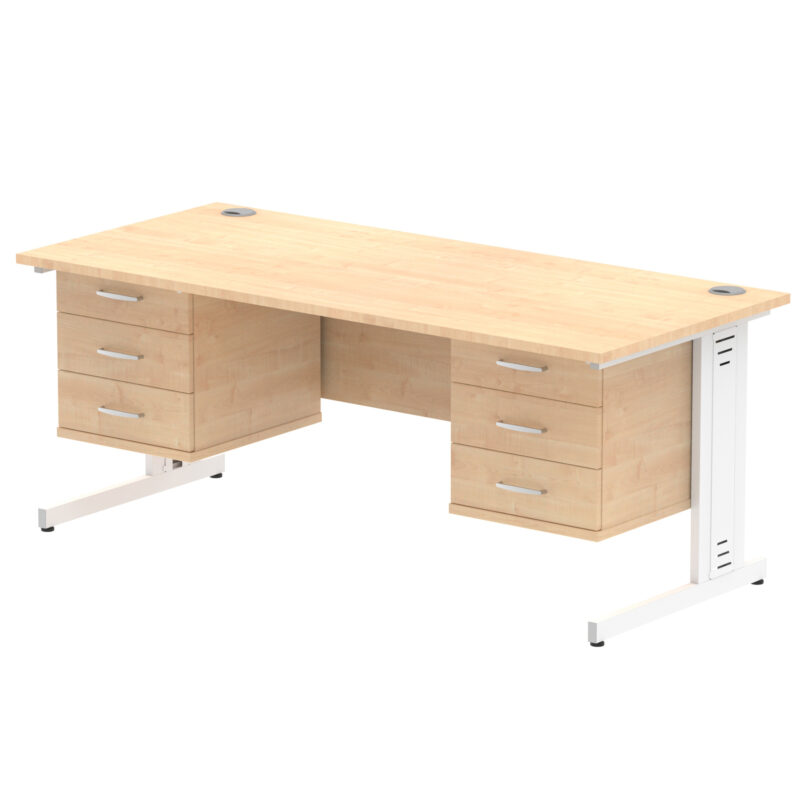 Surge 1800mm Cable Managed Straight Desk With Two Fixed Pedestal - Image 22