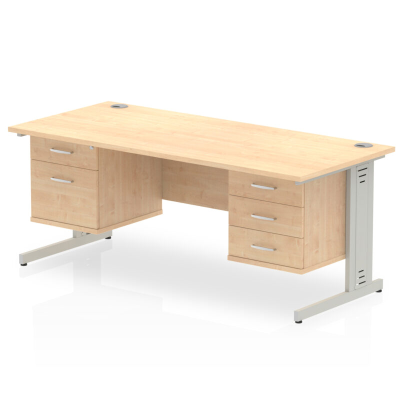 Surge 1800mm Cable Managed Straight Desk With Two Fixed Pedestal - Image 15