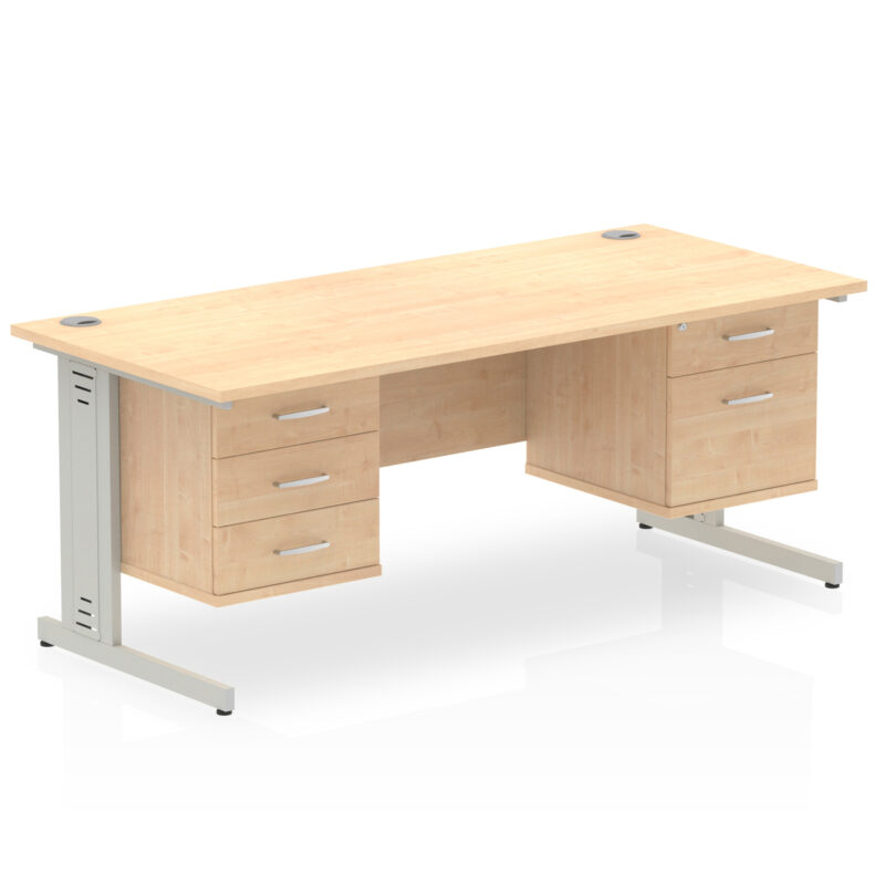 Surge 1800mm Cable Managed Straight Desk With Two Fixed Pedestal - Image 16