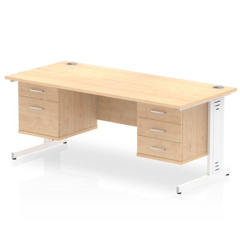 Surge 1800mm Cable Managed Straight Desk With Two Fixed Pedestal - Image 17