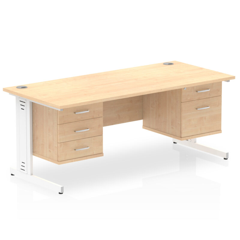 Surge 1800mm Cable Managed Straight Desk With Two Fixed Pedestal - Image 18