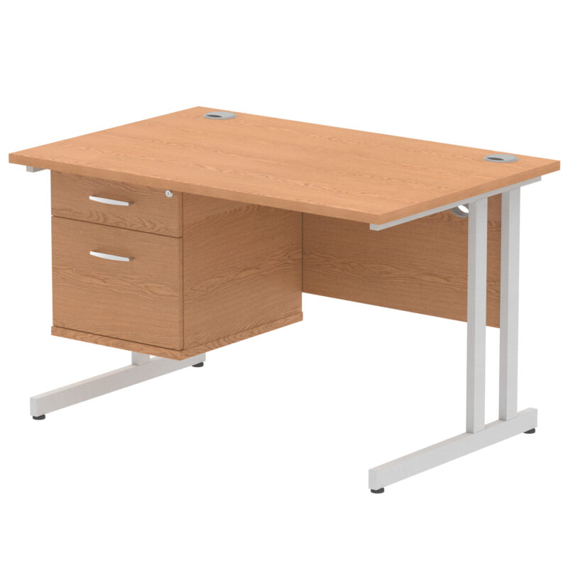 Surge 1200mm Cantilever Straight Desk With Single Fixed Pedestal - Image 89