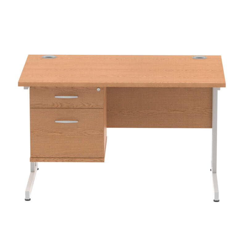Surge 1200mm Cantilever Straight Desk With Single Fixed Pedestal - Image 90