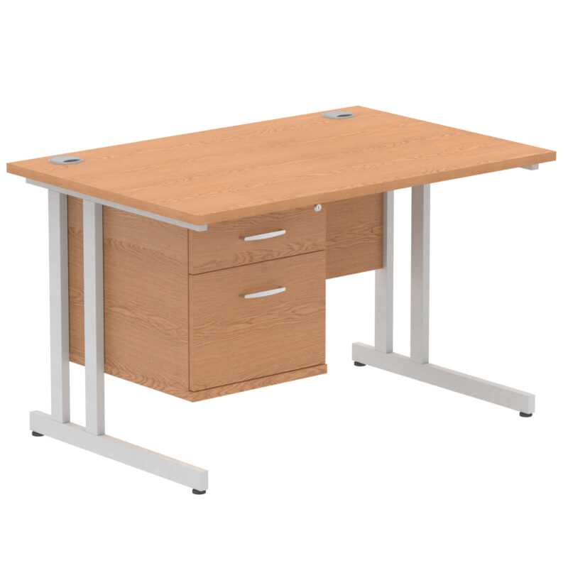 Surge 1200mm Cantilever Straight Desk With Single Fixed Pedestal - Image 91