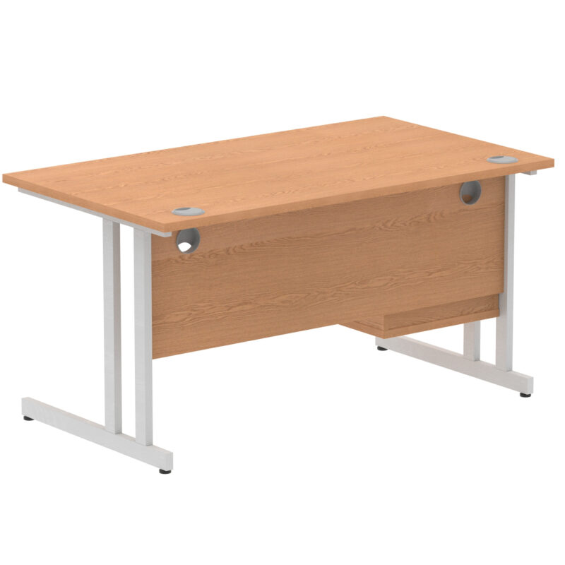 Surge 1400mm Cantilever Straight Desk With Single Fixed Pedestal - Image 95