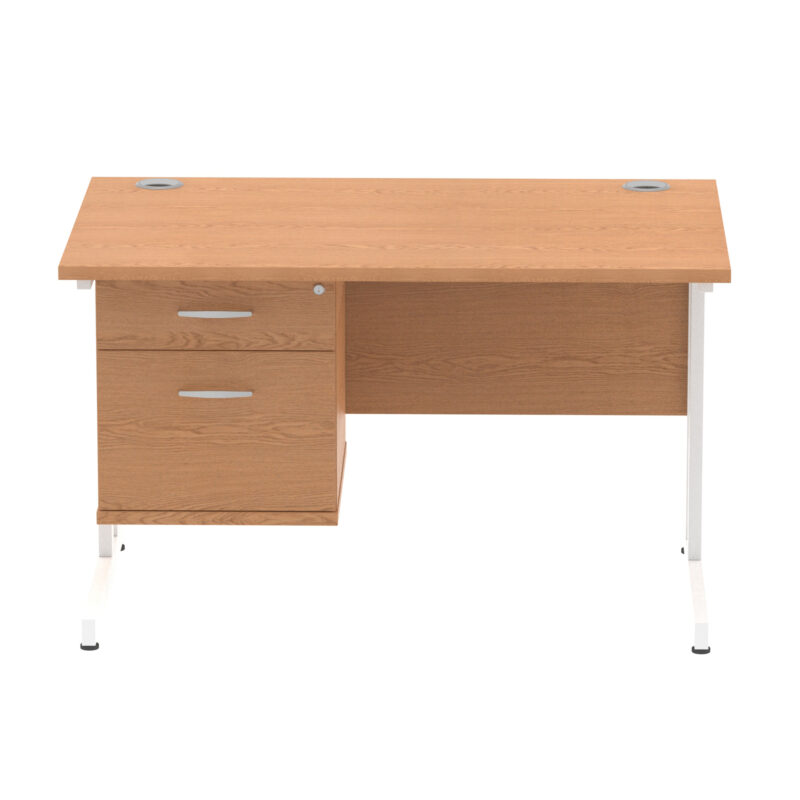 Surge 1200mm Cantilever Straight Desk With Single Fixed Pedestal - Image 31
