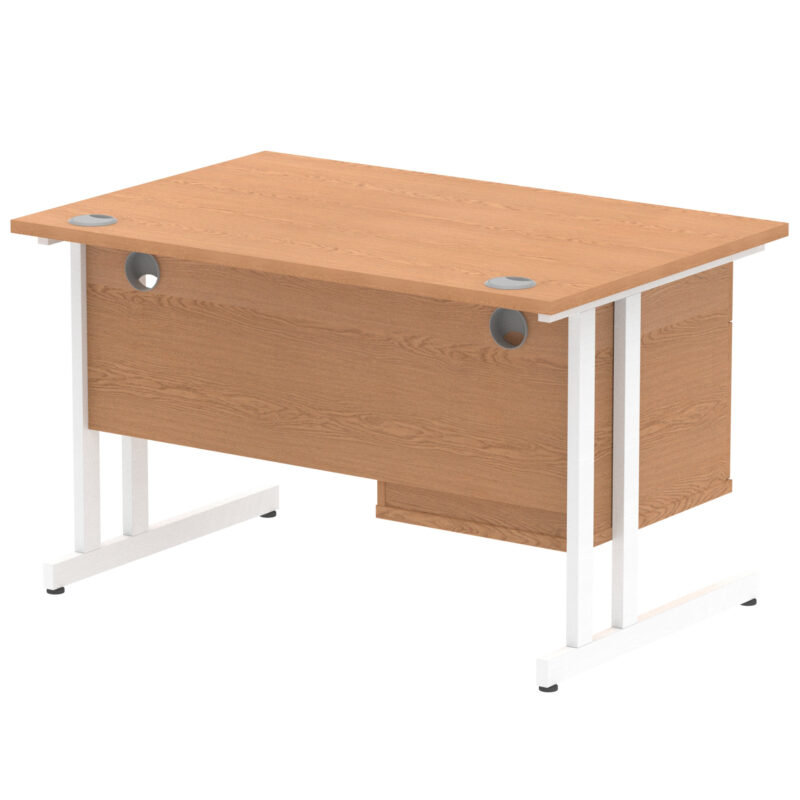 Surge 1200mm Cantilever Straight Desk With Single Fixed Pedestal - Image 34