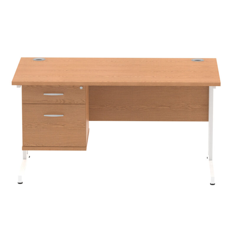 Surge 1400mm Cantilever Straight Desk With Single Fixed Pedestal - Image 31