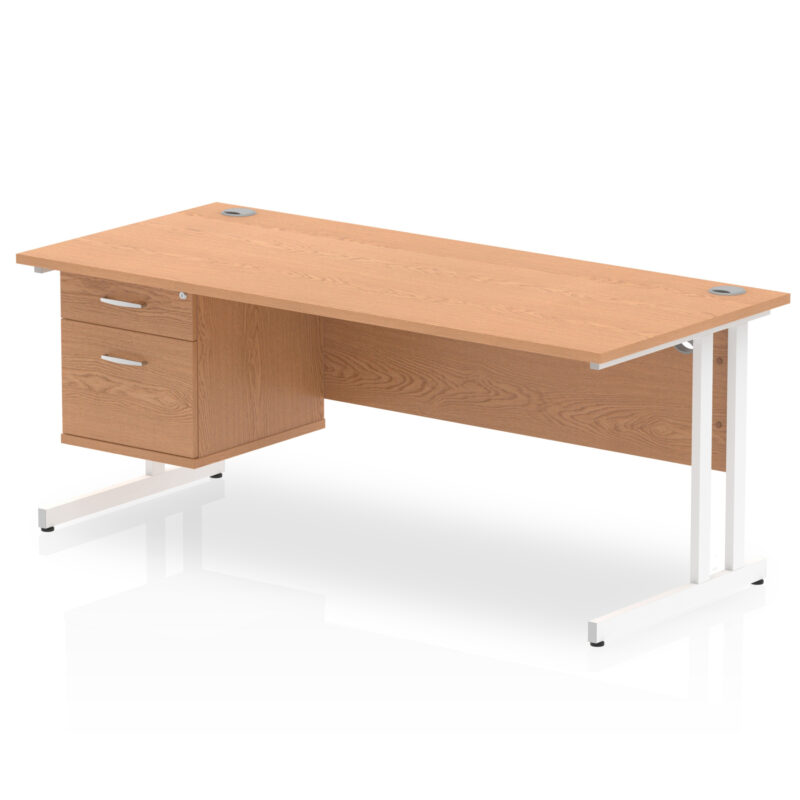 Surge 1800mm Cantilever Straight Desk With Single Fixed Pedestal - Image 11