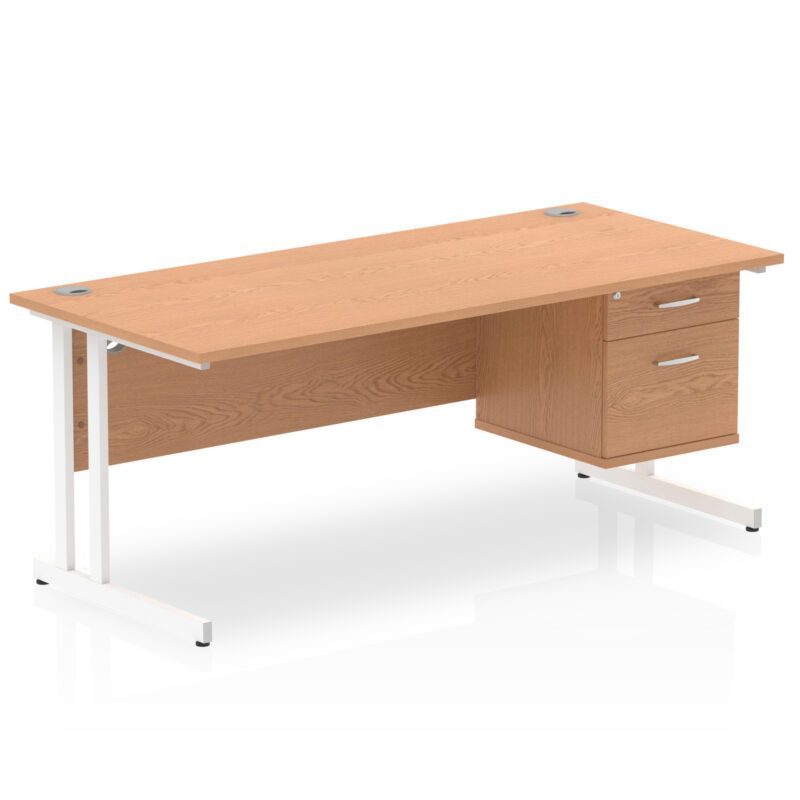 Surge 1800mm Cantilever Straight Desk With Single Fixed Pedestal - Image 12