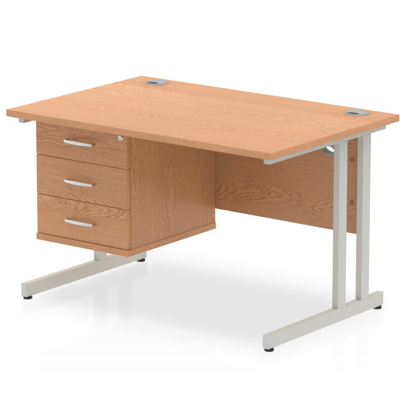 Surge 1200mm Cantilever Straight Desk With Single Fixed Pedestal - Image 97