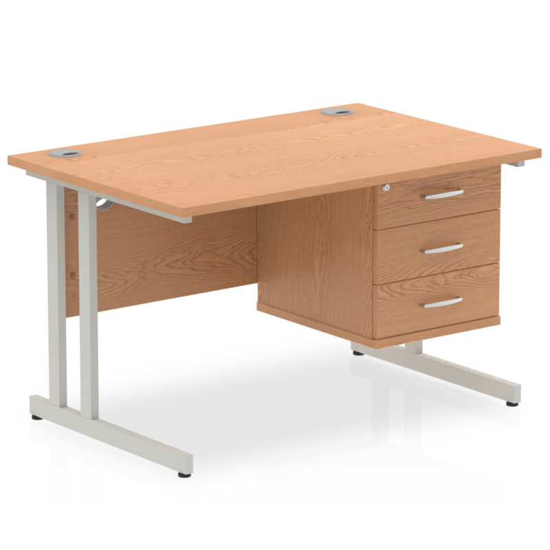 Surge 1200mm Cantilever Straight Desk With Single Fixed Pedestal - Image 98