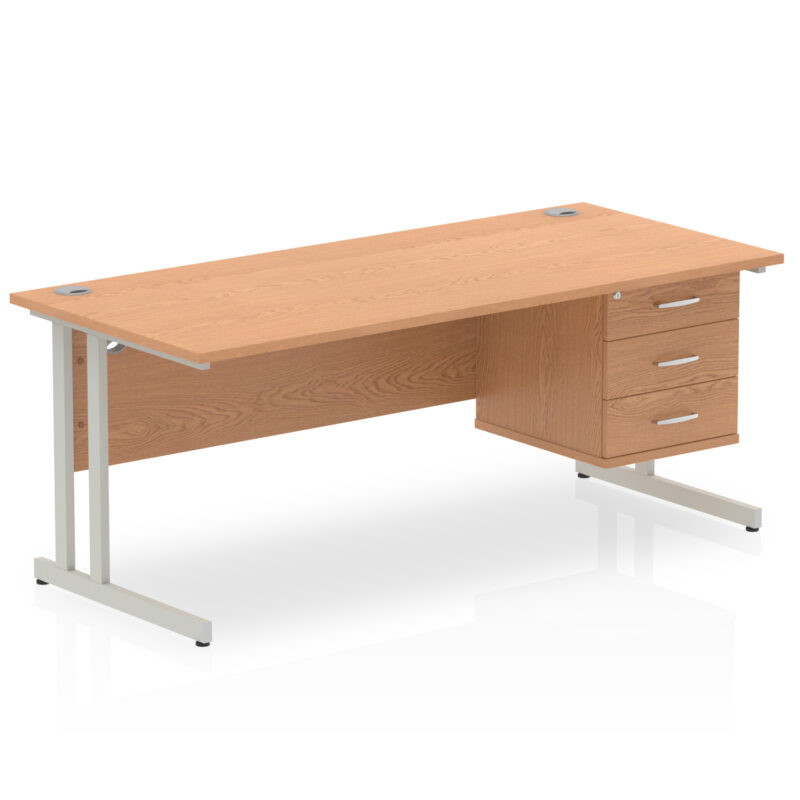 Surge 1800mm Cantilever Straight Desk With Single Fixed Pedestal - Image 36