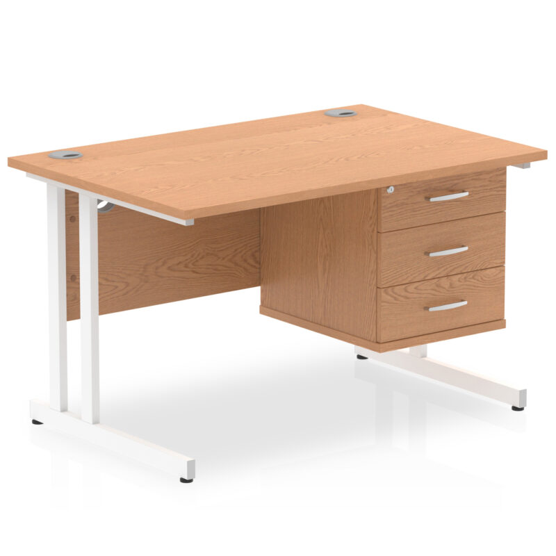 Surge 1200mm Cantilever Straight Desk With Single Fixed Pedestal - Image 39