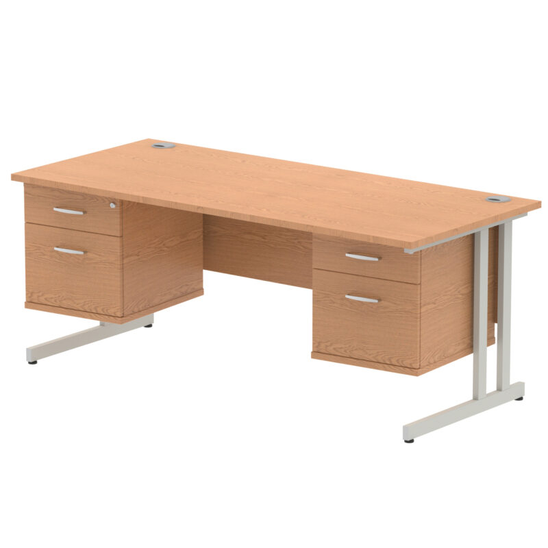 Surge 1800mm Cantilever Straight Desk With Two Fixed Pedestal - Image 37